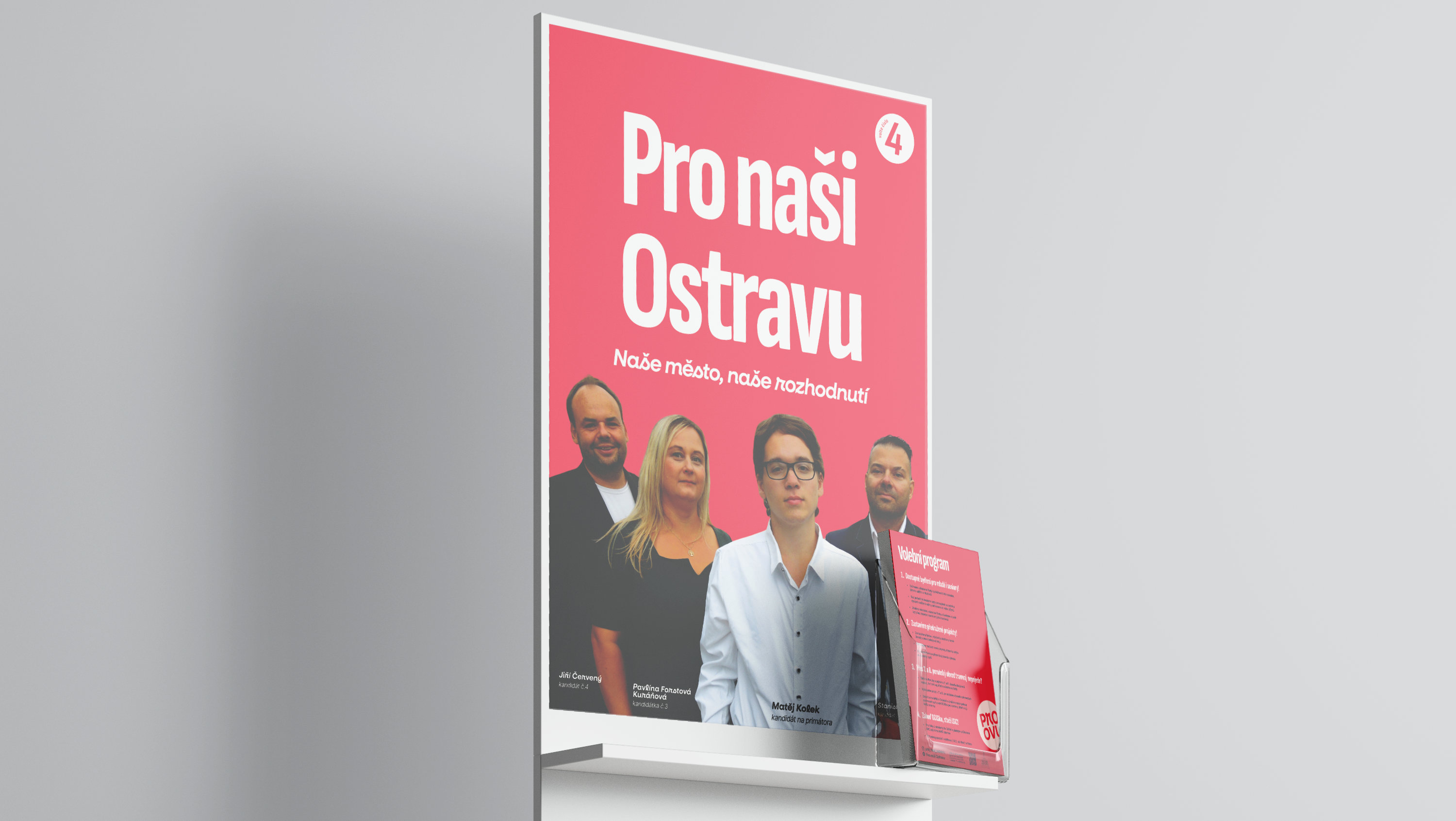 Kandidáti Pro naši Ostravu na kampanovém plakátu